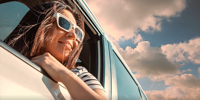 a woman wearing sunglasses