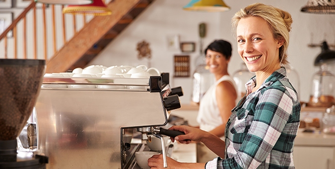 two women small business coffee shop owners